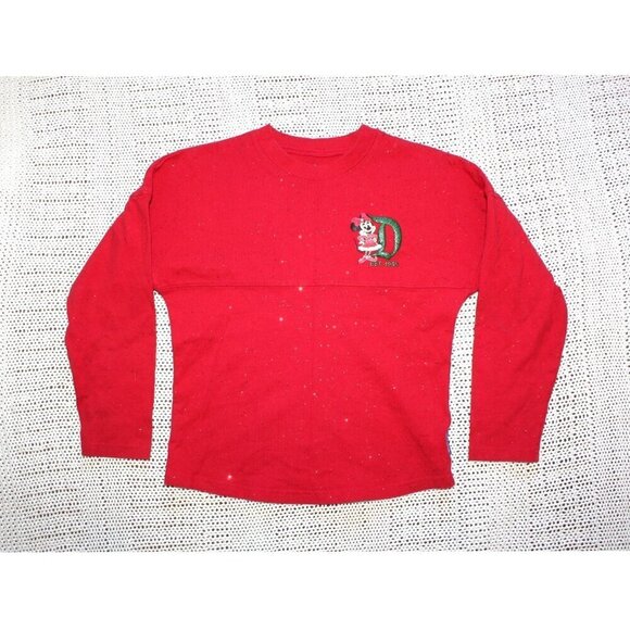 Disney Spirit Red Jersey Kids Size Medium Minnie Mouse Long sleeves Cotton Top - Picture 5 of 10